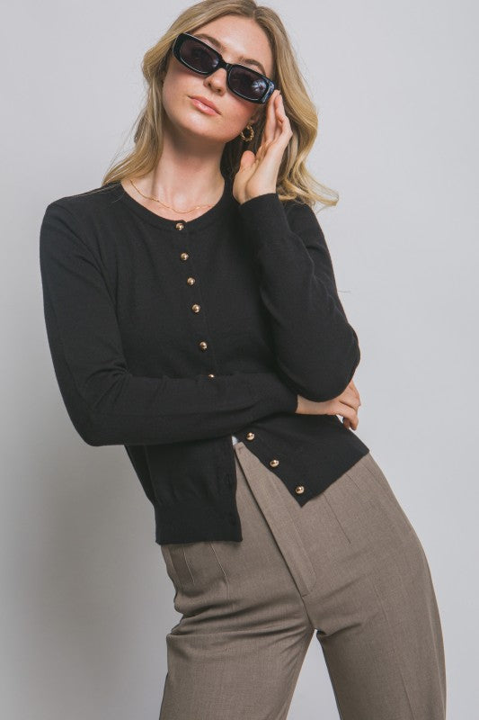 GOLD BUTTON CARDIGAN