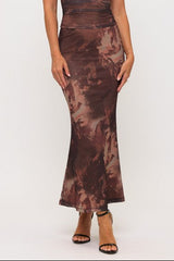 SAHARA - MESH PRINT MAXI SKIRT