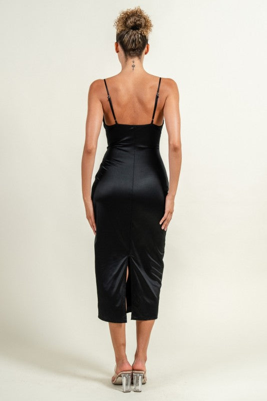 REIGN - SATIN CASINO MIDI DRESS