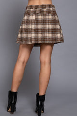BRUSHED PLAID SKORT