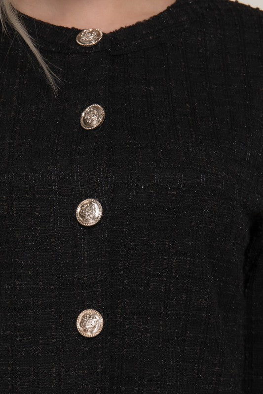 JAX - CROP TWEED KNIT JACKET