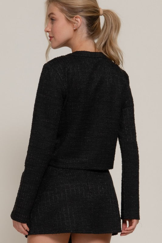 JAX - CROP TWEED KNIT JACKET