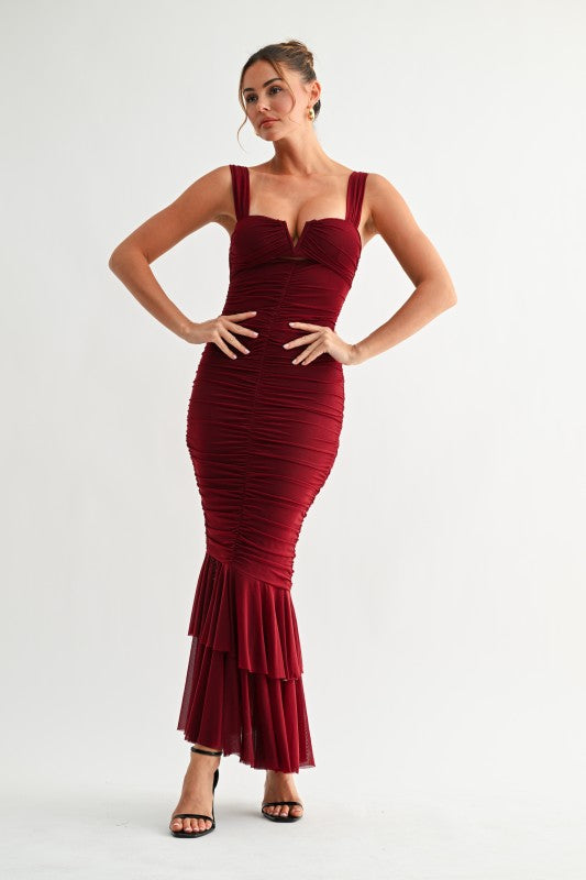 MANI - MESH TRUMPET DRESS