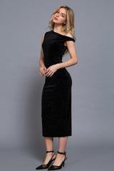 GLAM - VELVET RHINESTONE DRESS