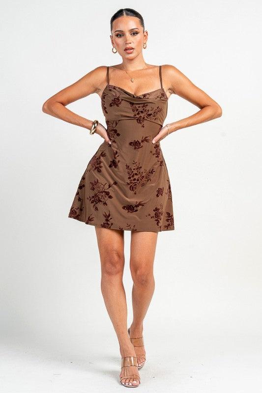 ABBY - FLOCKED MINI DRESS