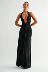 POSH - DEEP V SCARF MAXI DRESS