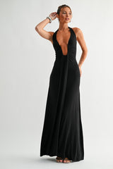 POSH - DEEP V SCARF MAXI DRESS