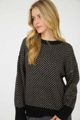MINI JACQUARD PRINT CREW SWEATER