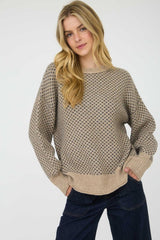 MINI JACQUARD PRINT CREW SWEATER