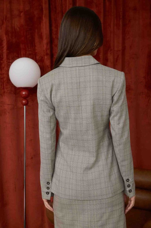 MILA - PLAID FITTED BLAZER