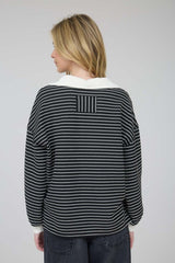 STRIPED POLO SWEATER