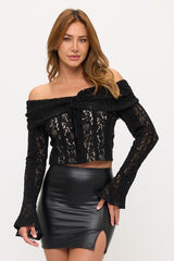 LACE OFF SHOULDER TOP
