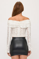 LACE OFF SHOULDER TOP