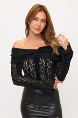 LACE OFF SHOULDER TOP