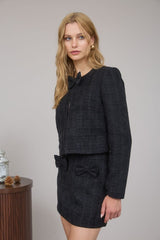 COCO - TWEED BOW CROP BLAZER