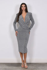 CLEO - METALLIC TEXTURED DRESS