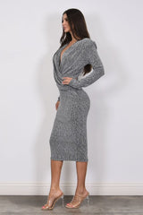 CLEO - METALLIC TEXTURED DRESS