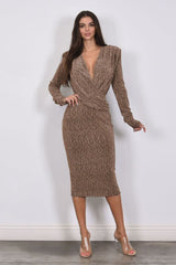CLEO - METALLIC TEXTURED DRESS