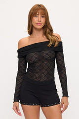 OFF SHOULDER LACE TOP