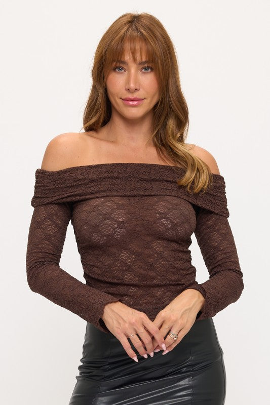 OFF SHOULDER LACE TOP