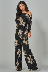 BLACK DAISY - PRINT CRINKLE PANT