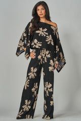 BLACK DAISY - PRINT CRINKLE PANT