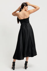 BLACK ROSE - TUBE FIT AND FLARE DRESS