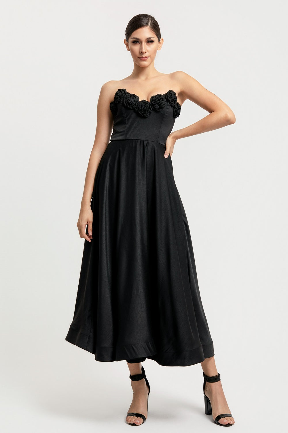 BLACK ROSE - TUBE FIT AND FLARE DRESS Yaya & Co. BLACK ROSE - TUBE FIT AND FLARE DRESS Yaya & Co.