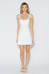 ANGELICA - LACE SHOULDER MINI DRESS