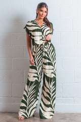 LEAF - CROP PRINT SHORT SLEEVE TOP