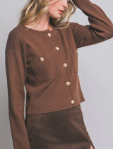 IVY - GOLD BUTTON CARDIGAN
