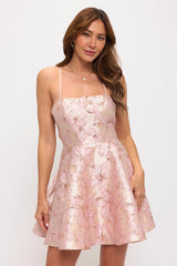 MILA - EMBROIDERED TIE BACK MINI DRESS