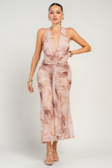 CAPPUCINO - MARBLE SWIRL MIDI DRESS