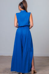 LINEN LOOK - SPLIT FRONT PANTS