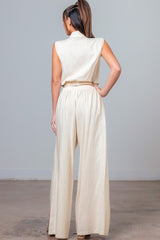 LINEN LOOK - TIE FRONT SHIRT