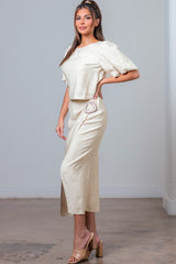 ELISSE -WRAP MIDI SKIRT