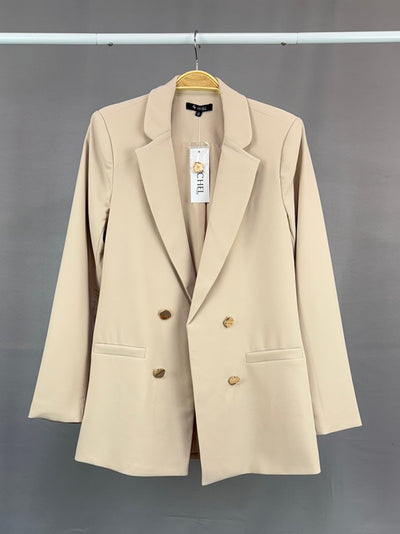 ABBY - DOUBLE GOLD BUTTON BLAZER – Yaya & Co.