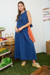 BLUIVY - DENIM TIE FRONT TOP