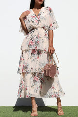 ALANA - FLORAL TIERED MIDI DRESS