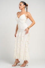 JEWEL - RUFFLE LACE TIE BACK DRESS