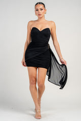 ADELLE - TUBE MINI DRESS WITH SIDE DRAPE