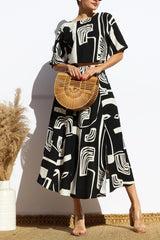 GALLERY - SHORT SLEEVE ABSTRACT TOP