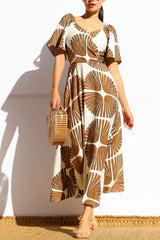 PALMA - PRINT FLUTTER MIDI DRESS