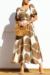 PALMA - PRINT FLUTTER MIDI DRESS
