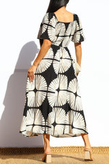 PALMA - PRINT FLUTTER MIDI DRESS