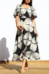 PALMA - PRINT FLUTTER MIDI DRESS