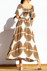 PALMA - PRINT FLUTTER MIDI DRESS