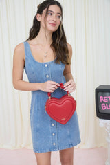 DENIM BUTTON DOWN SHORT DRESS