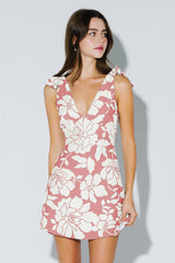 EVIE - FLORAL SHOULDER TIE MINI DRESS