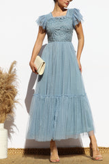 STORMI - CROCHET MESH MIDI DRESS